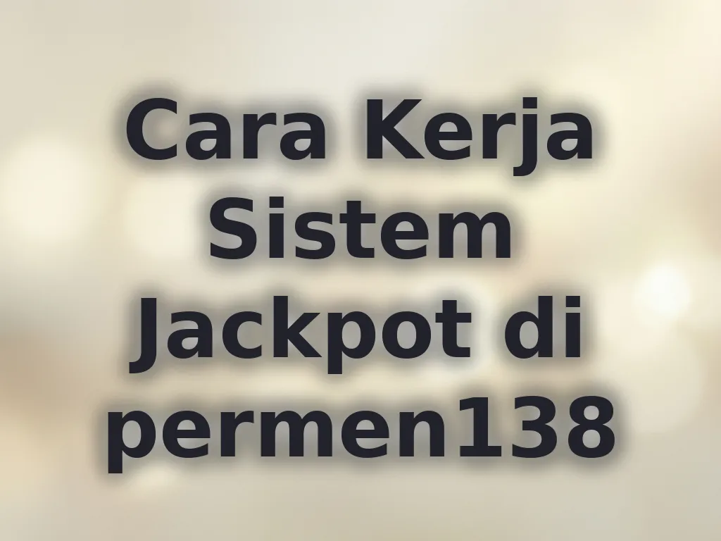 Cara Kerja Sistem Jackpot di permen138